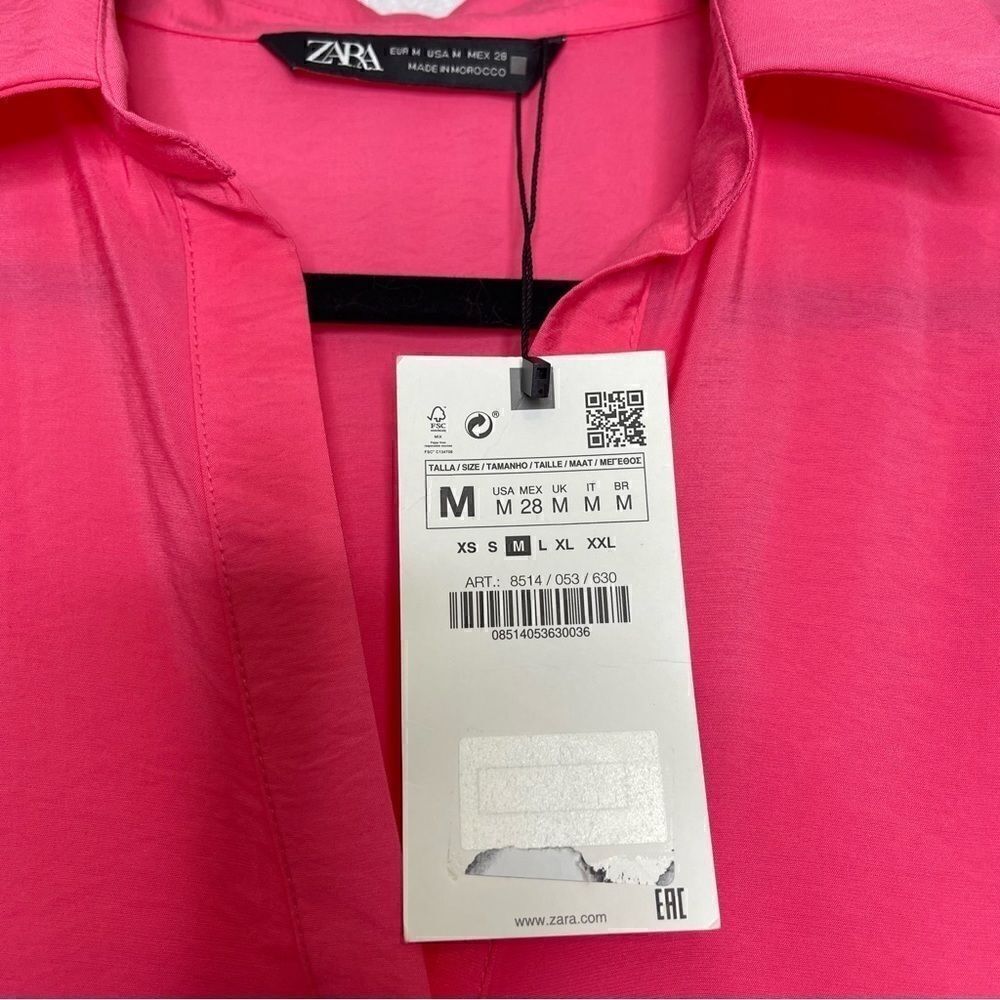 𝅺zara Satin Effect Ruffled Button Front Belted M… - image 3